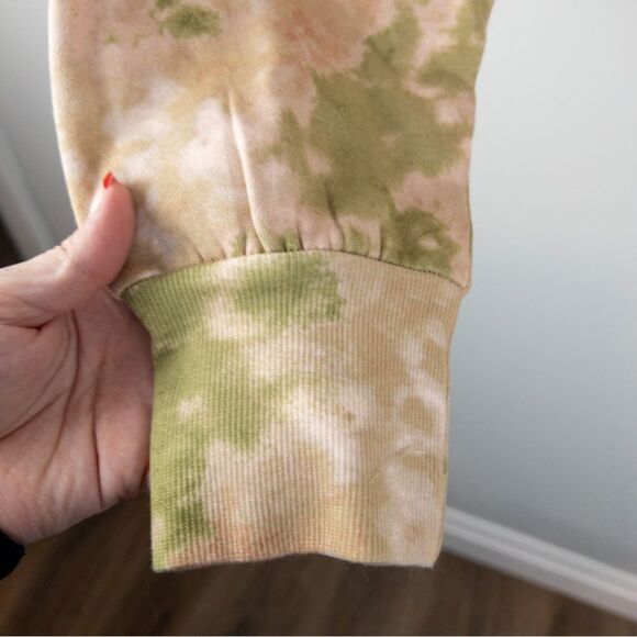 AFRM Womens Size XL Blush Olive Tie Dye Cropped Hoodie NEW Streetwear Casual - Picture 6 of 11